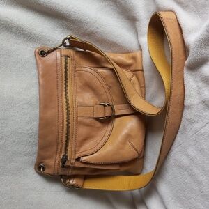 Fossil Crossbody Leather Handbag Yellow